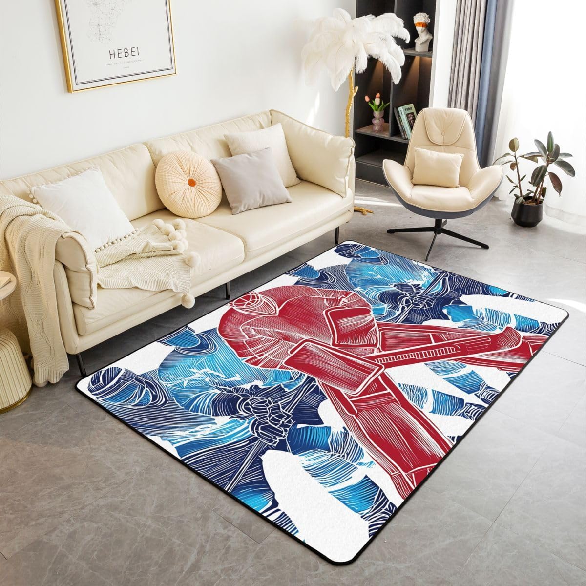 Kids Axolotl Living Room Rugs 3x5, Outer Space Non Slip Area Rug for Bedroom Dining Room, Starry Sky Galaxy Indoor Floor Mats for Boys Girls, Aquatic Reptile Axolotls Non Shedding Carpet, Purple