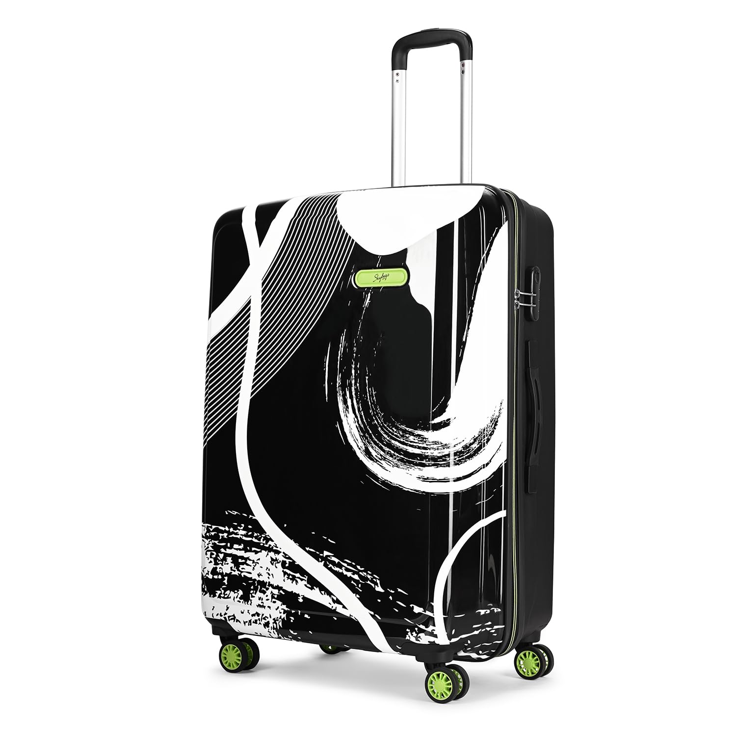 skybags Splash Cabin Trolley Bag 55cm | Small | Printed Hard Luggage | Smooth 8-Wheel Suitcase | Combination Lock with Sturdy Zipper | 5 Years International Warranty - Unisex (Black)-picture-50