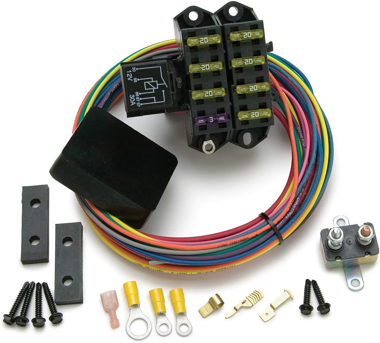 Painless Performance 70207 Weatherproof Cirkit Boss Auxiliary Fuse Block, 7-Circuits (3 Constant/4 Ignition)