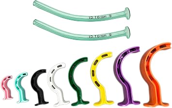 Endure Complete Airway Emergency Kit - 8 Sizes Berman OPA + 2 Packs Nasopharyngeal Airway 28 FR + 2 Packs Lubricating Jelly