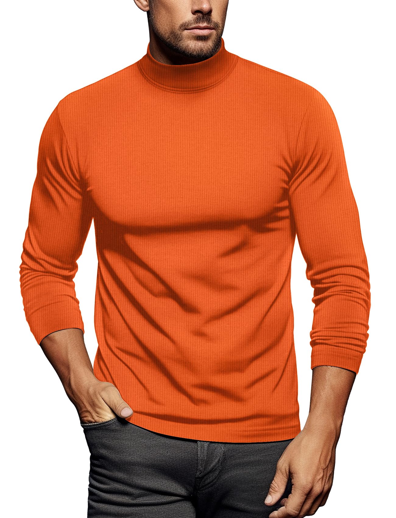 Zengjo Mens Mock Turtleneck Shirts