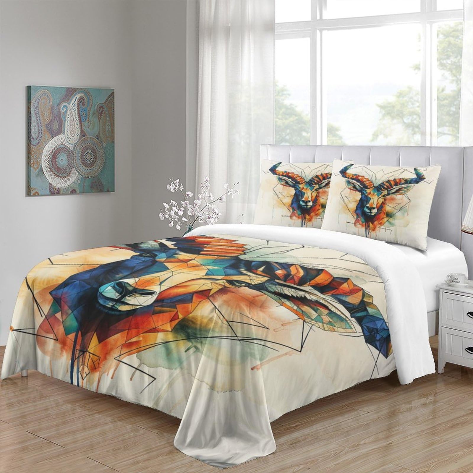 Stampato in 3D Pronipote tibetano Copertina Stampata Microfibra Disegnata Set Di Biancheria Da Letto Ipoallergenico Set 3 Pezzi,King（220x240cm）, Per Adolescenti E Adulti