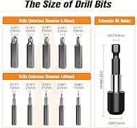 Vista 3 de Nuovoware Juego de extractor de tornillos dañados, 22 piezas, kit de extractor de tornillos pelados fácil de quitar, juego de removedor de tornillos