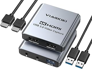 Video Capture Card, Viagkiki 4K HDMI Capture Card,Game Capture Card for Live Streaming/Video Recording/Screen Sharing/Game Playing, Recording Work with PC/PS4/XBOX/Switch/DSLR/OBS