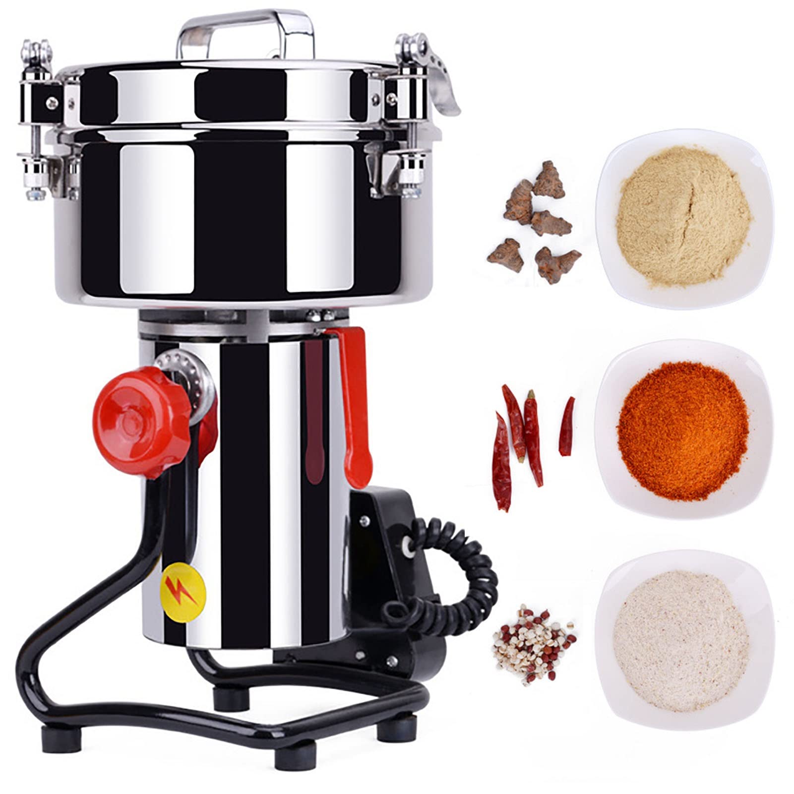 1000G Moulin À Grains Électrique Broyeur D'herbes Type De Balançoire Inox Haute Vitesse Machine De Poudre De Pulvérisateur D'épice 35000RPM 30S Speedy Broyage Céréales Café Muesli Haricots Noix