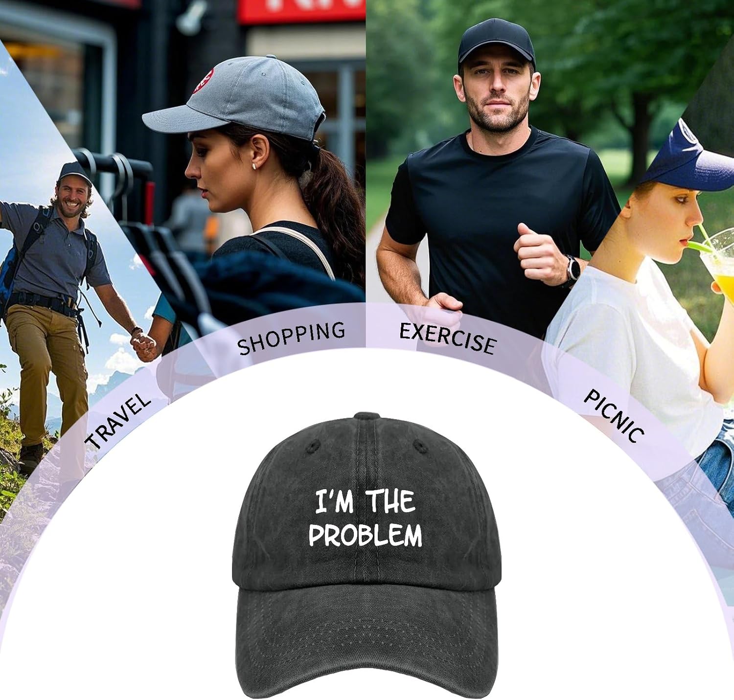 I'm The Problem Cap Country Music Hat for Mens Classic Washed Distressed Baseball Caps Next Day - Image 5