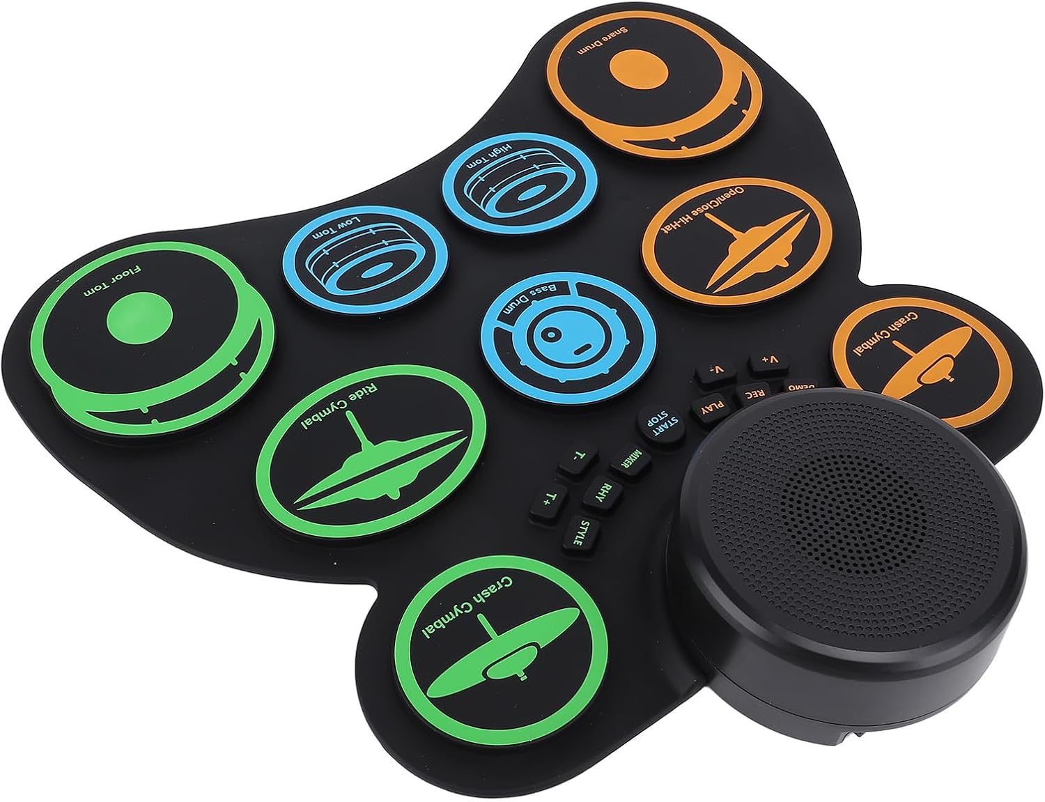 Electronic Drum Pad, Foldable Electronic Drum Set with Built in Speaker, Practice, Rechargeable Portable Set Multiple Sound Effects
