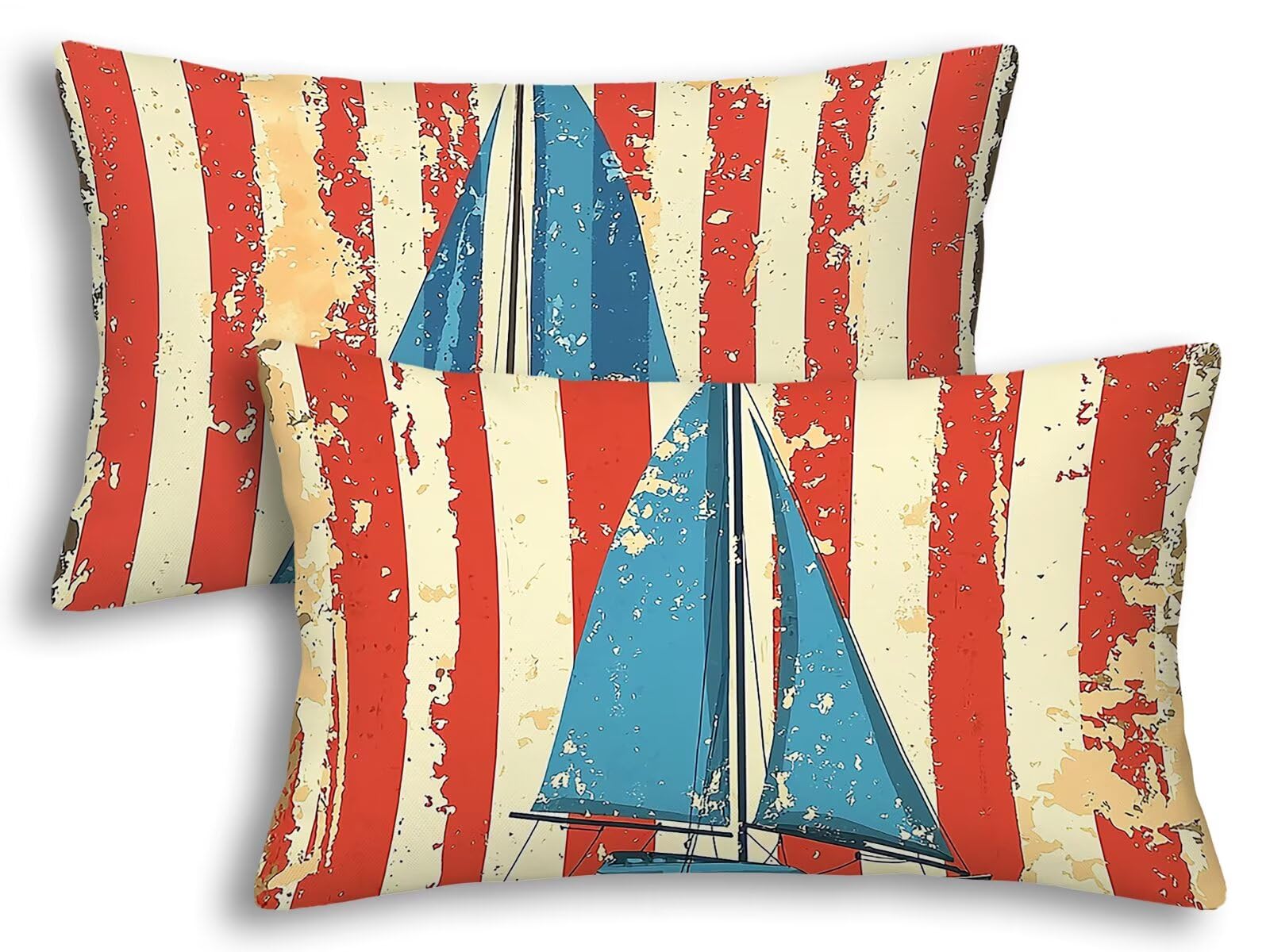 Taie d'oreiller 40x60 rectangulaire : lot de 2 housses de coussin anti-plis pour salon