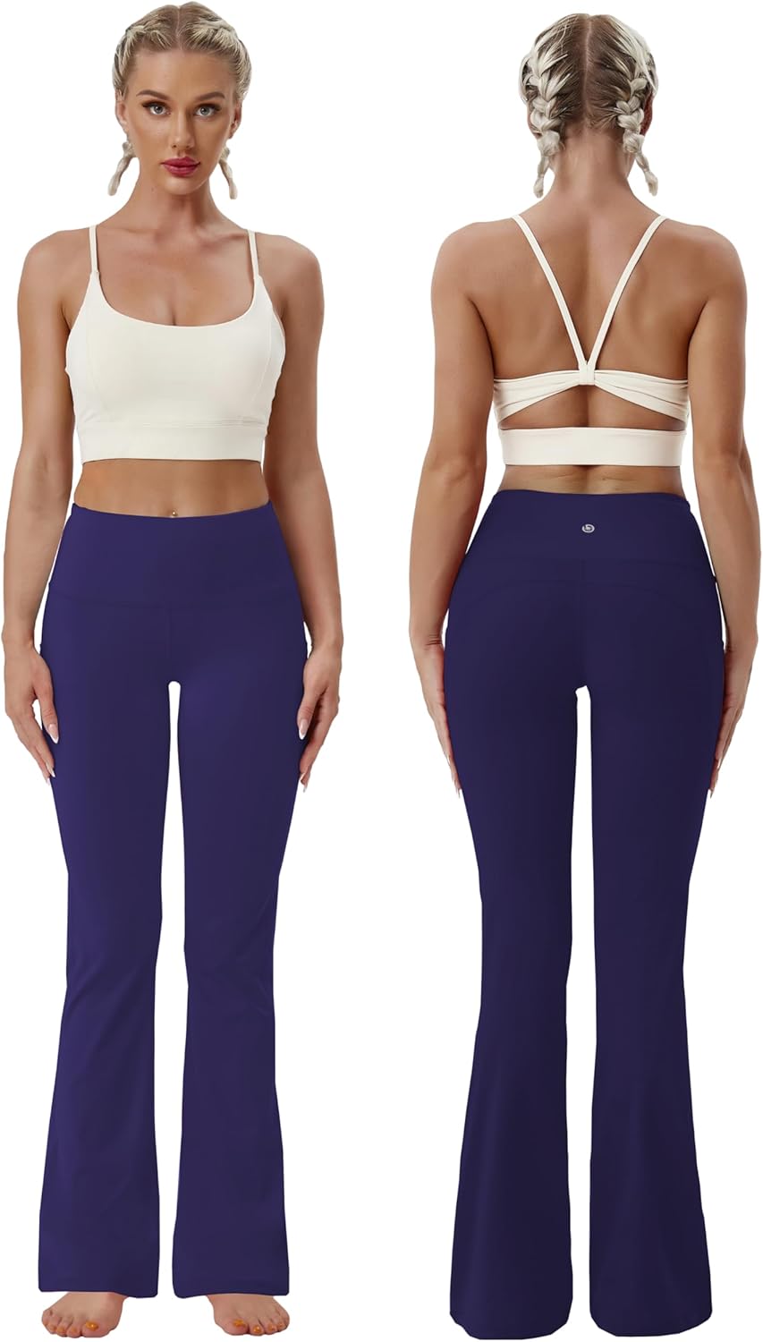 BUBBLELIME 29"/31"/33"/35"/37" High Waist Yoga Pants Tummy Control for Womens Bootcut Workout Flared Basic/Out Pockets - Image 2
