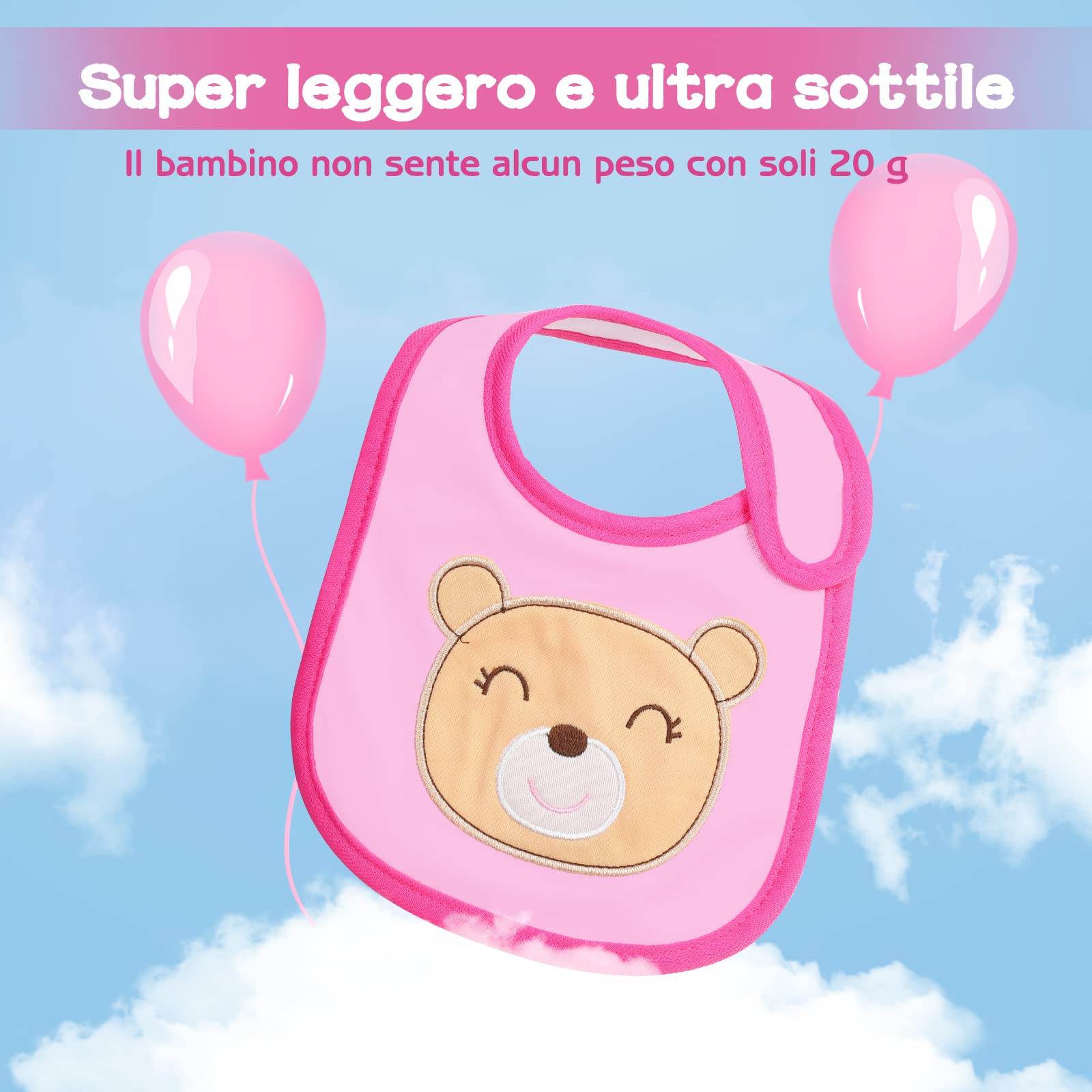 Lictin 12 × Bavaglina Impermeabili Cotone - Bavaglino Neonato per Ruttino Bimba 3 mesi+