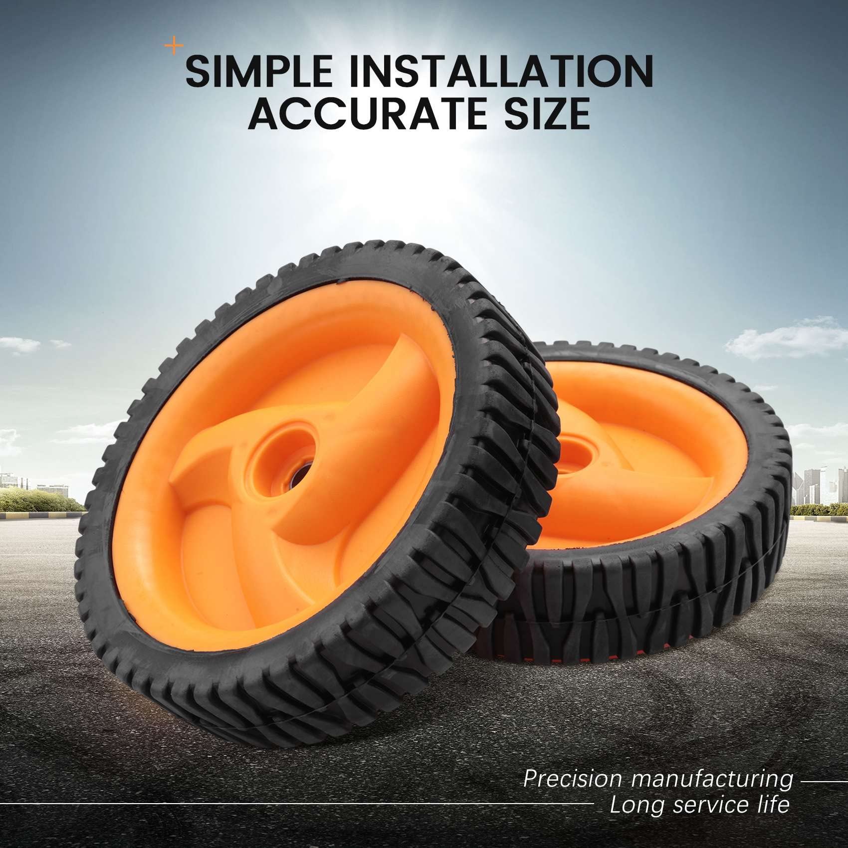 Juego de 2 ruedas para cortacésped Husqvarnaa 5324025-67, 5324029-36, 532402567, 532402936, 196 mm