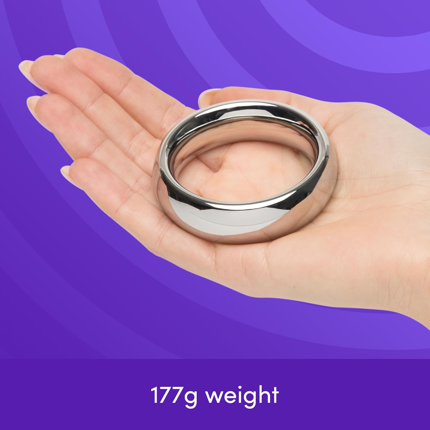 Lovehoney Dominix Cock Ring - Stainless Steel Penis Ring - 1.9 Inch Doughnut Cock Enhancer - Waterproof - Silver