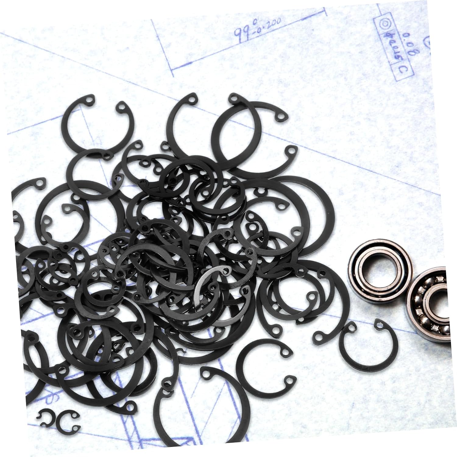 Clips Assortment Heavy Duty External Retaining Rings Excellent Elasticity Rebound Performance Circlip Snap Rings for Mechanical Equipment Boxed