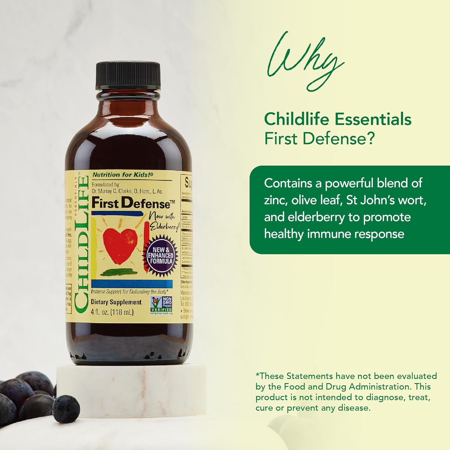 CHILDLIFE ESSENTIALS First Defense - Kids Immune Support, Immune Support for Kids, Toddlers 1-3, Babies 6 Months+, Vitamin Syrup with Elderberry, Zinc, Non GMO, Gluten Free - 4 Fl Oz (Pack of 3) - Image 3
