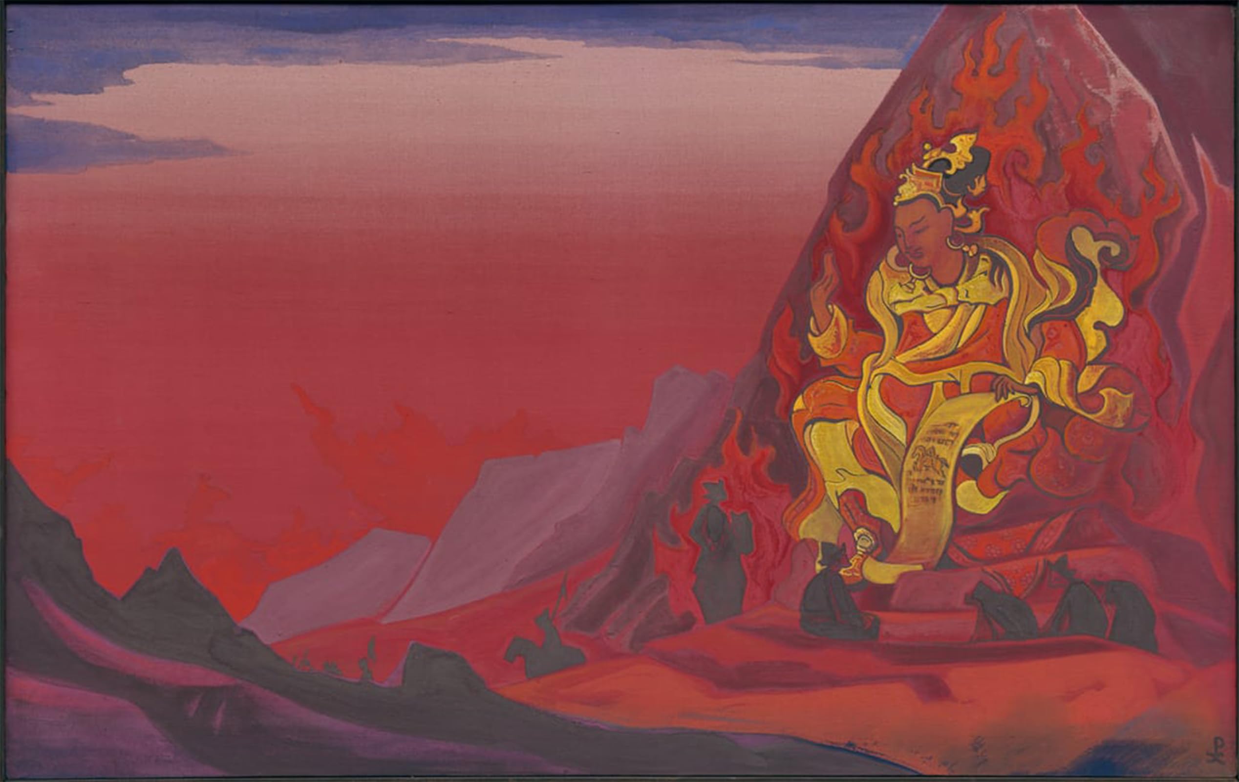 ARTXLXXBN Famous Painting Canvas Artwork Graffiti Print Command of Rigden Djapo by Nicholas Roerich Portrait Canvas Image for Home Decor 60x90cm