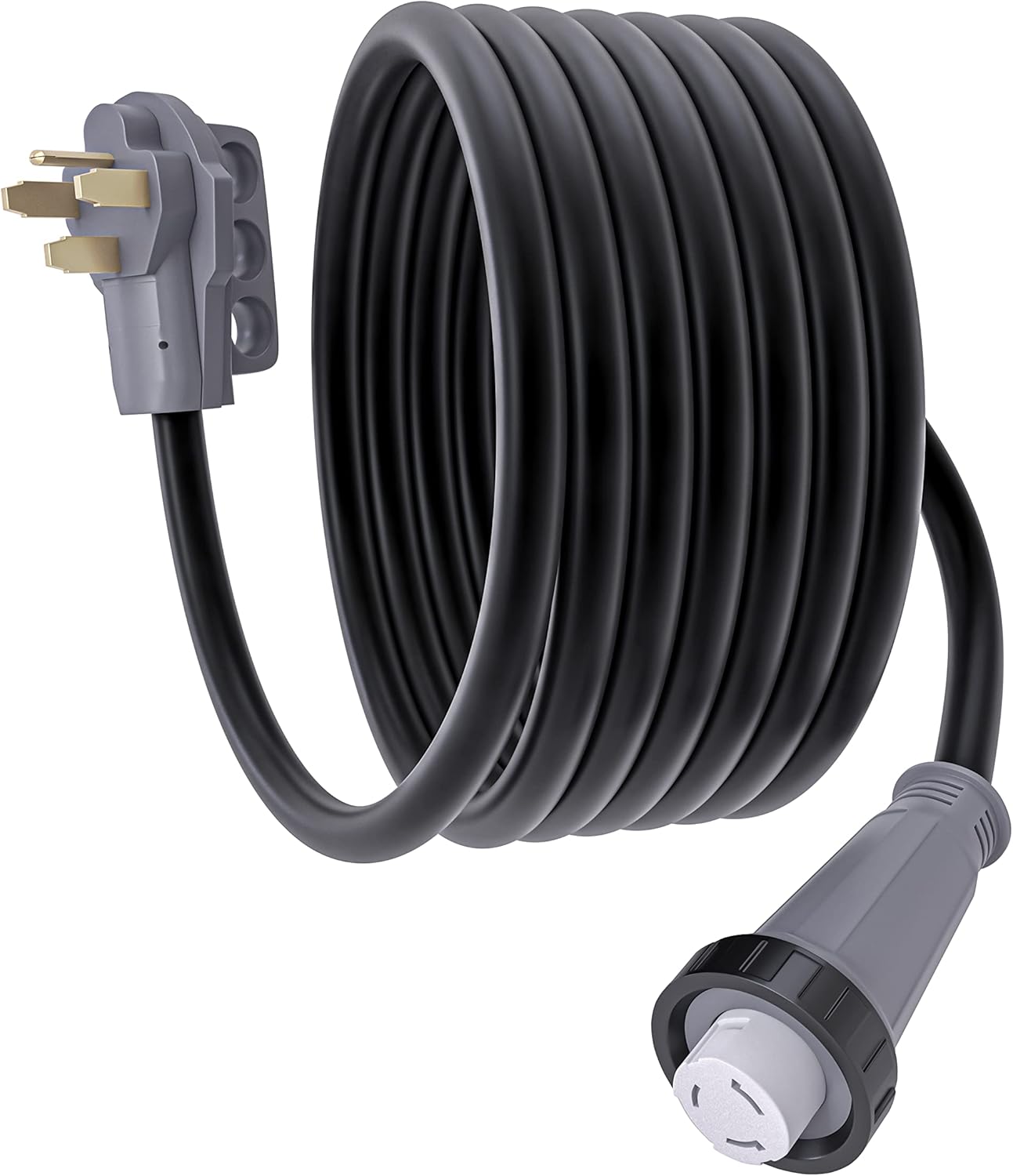 AA Ignition 50 Amp 25 Feet RV Power Extension Cord - NEMA 14-50P Male to NEMA SS2-50R Female - 125V/250V Cable Molded Connector and Twist Lock - Camper Van, Trailers, Motorhome, Caravan, Generator
