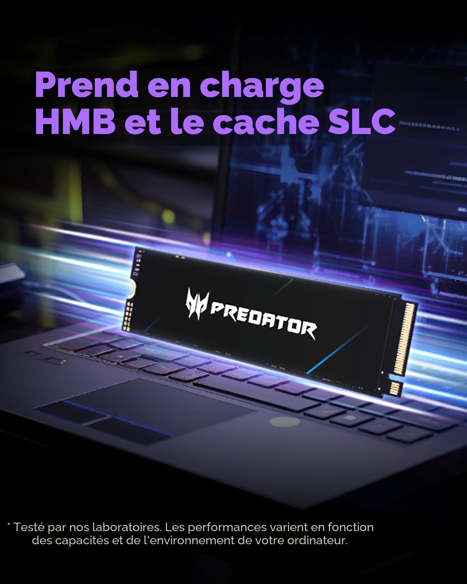 Acer Predator GM7 2 to M.2 NVMe SSD PCIe 4.0 – Vitesse de Lecture Jusqu’à 7 400 Mo/s – Disque Interne Professionnel – Stockage Gaming Compatible PC, Ordinateur Portable et PS5.
