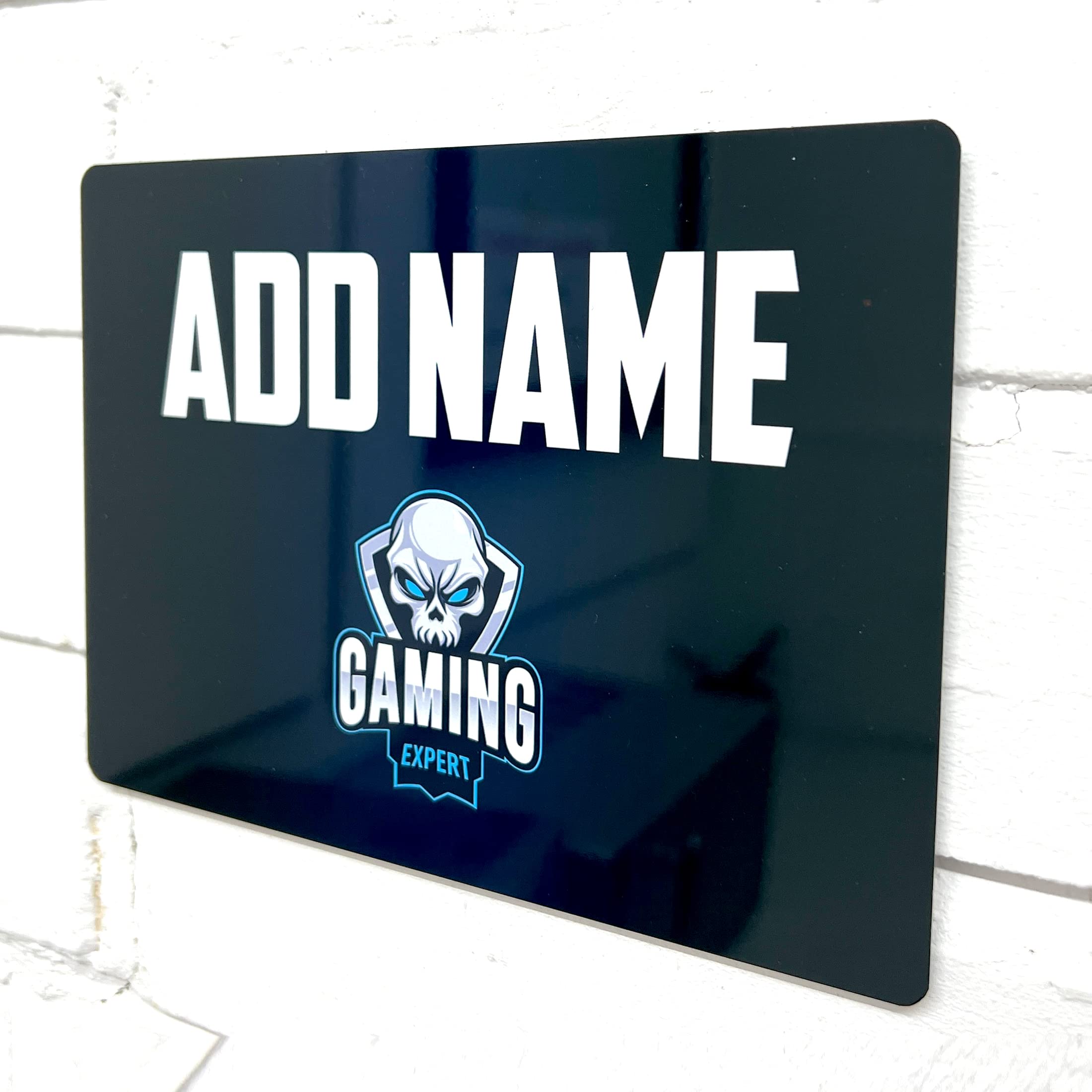 ShopQuality4U Personalised Metal Gamer Sign - Customised Printed Wall Art Plaque A3 Gaming Expert