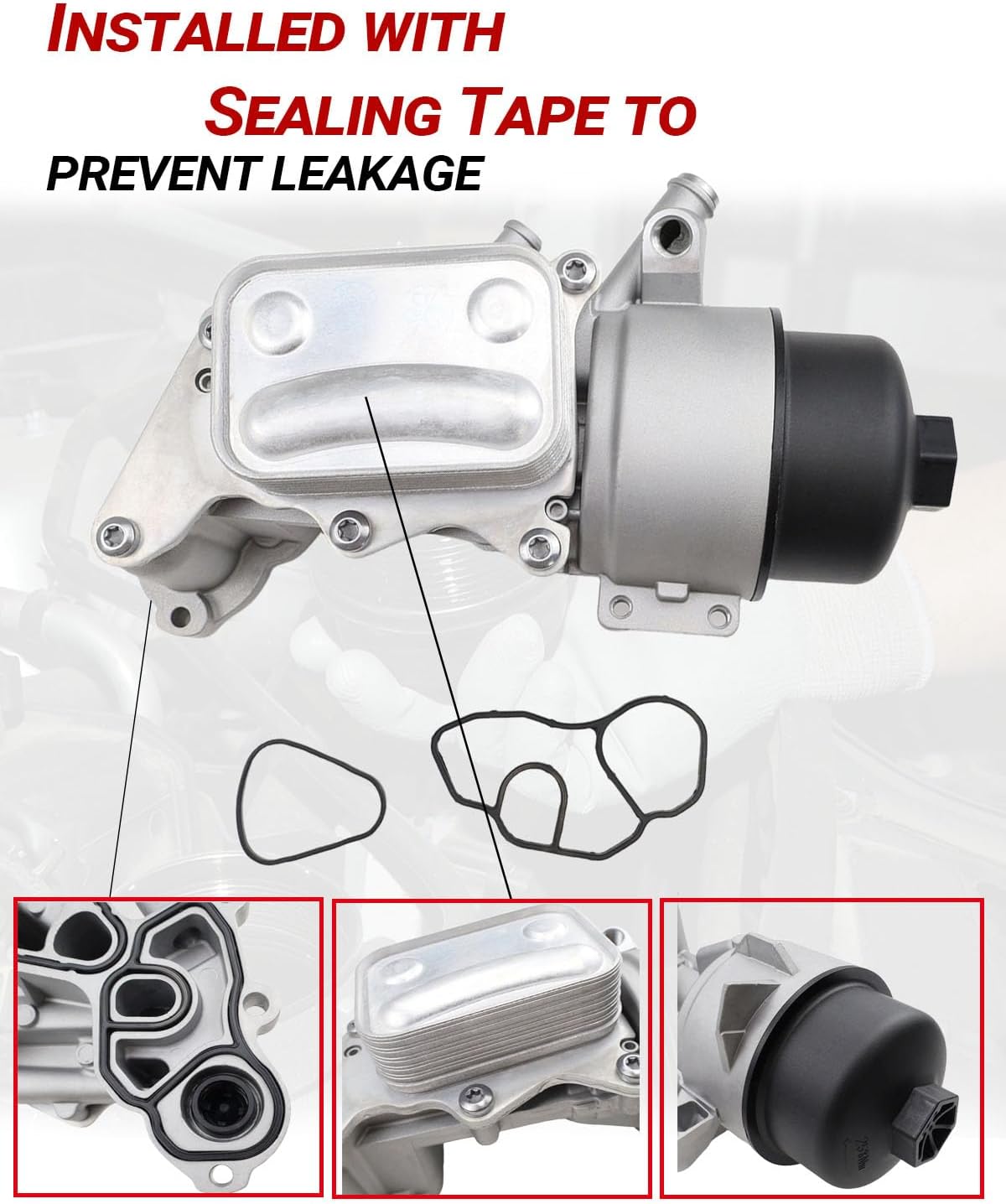 Engine Oil Cooler Filter Housing Replacement for 2011-2015 Mini Cooper, 2011-2016 Mini Cooper Countryman, 2013-2016 Mini Cooper Paceman Direct Replacement OE 11428643745 11427583112