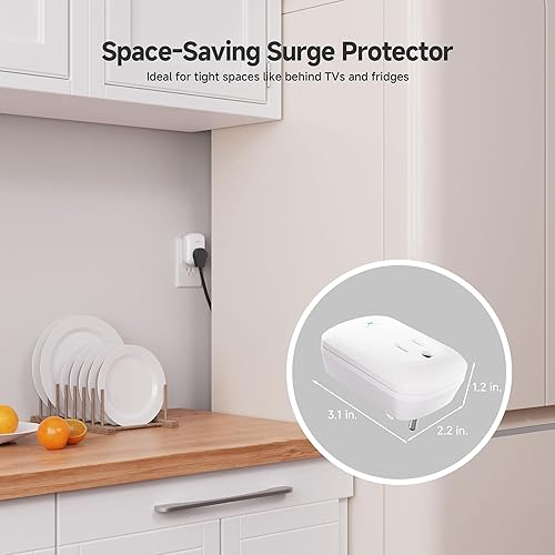 Miniatura 7 de Protección contra sobretensiones Cable Matters de una salida catalogado como ETL de 1350 julios para TV, PC, Xbox, PS5, refrigerador, cinta de