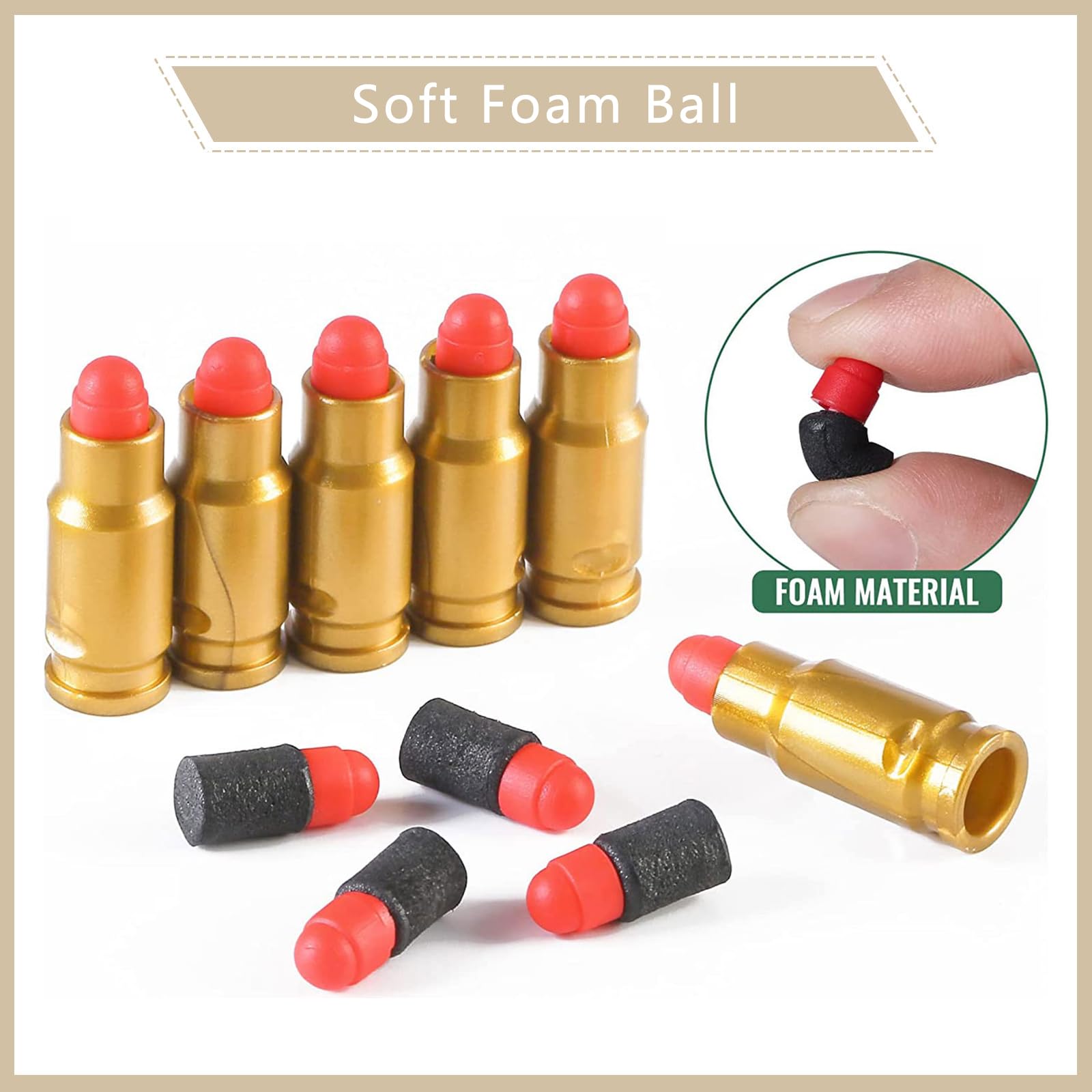 Pistolet Jouet, Pistolet Enfant en Mousse Souple avec Daccessoires, Pistolets Jouets Réaliste Blaster pour Garçons, Jouets pour Enfants 14+ de Plein Air, Energie 0.1 Joules