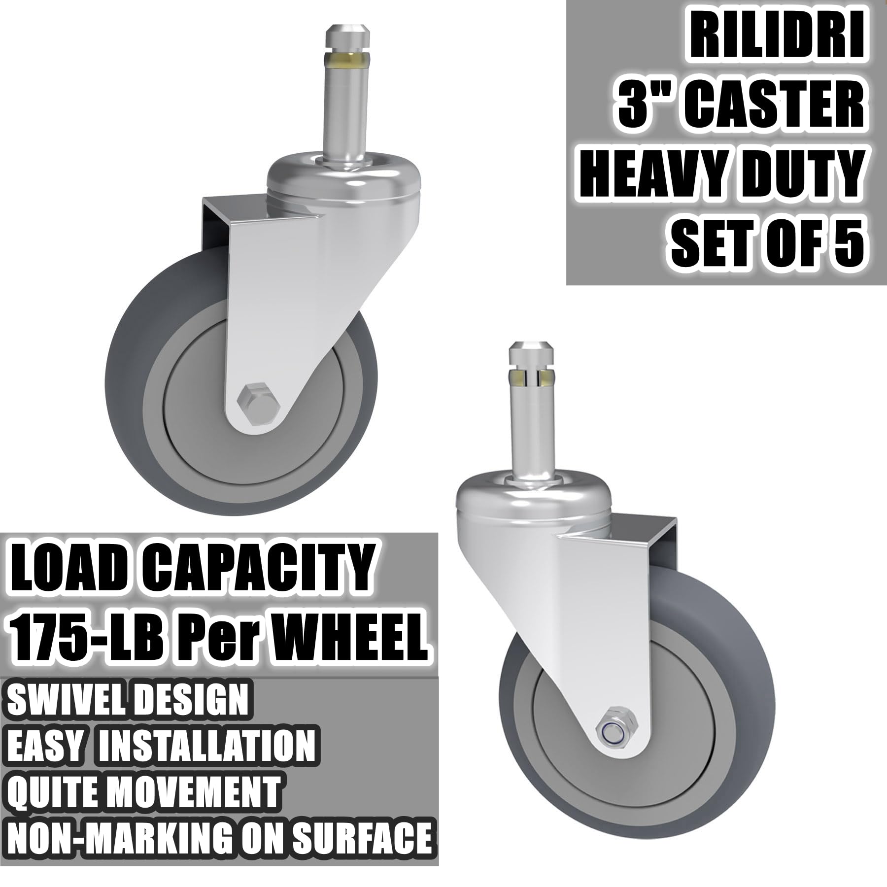RILIDRI Replcament Ersatzrollen für Brute-Abfalleimer, 7,6 cm, 550 Pfund pro Set, 5 Stück