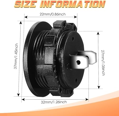 Miniatura 2 de 2 unidades de medidor de voltaje de automóvil de corriente directa de 12 V, pantalla LED, voltímetro digital de panel redondo, voltímetro compatible