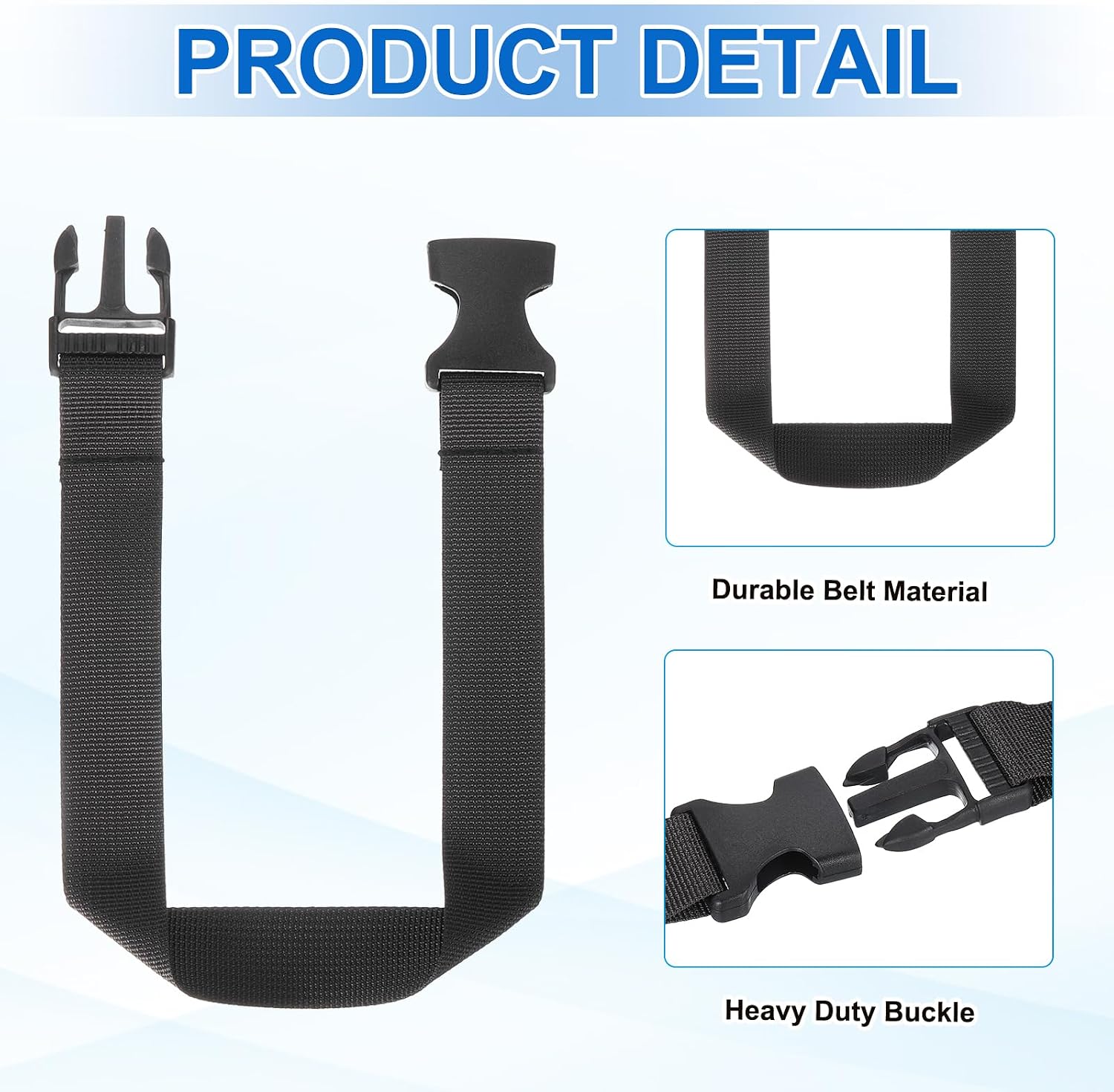 MECCANIXITY 2pcs Fanny Pack Extender Strap, 18" x 1" Belt Bag Waist Bag Extension Strap for Fanny Pack, Pouch, Backpack, Black image 3