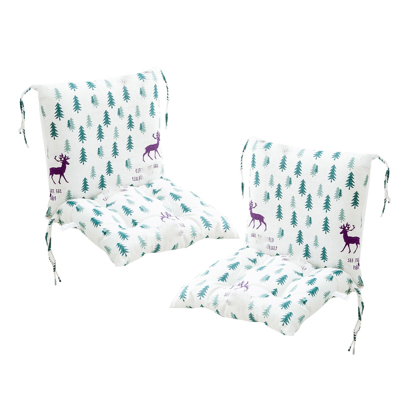 Low Back Cushion and Seat Cushion Set - Pack of 2 Chair Cushions with Straps, 40 x 80 cm Garden Chair Cushion with Removable Backrest - Ultimate Comfort for Your Outdoor Seating