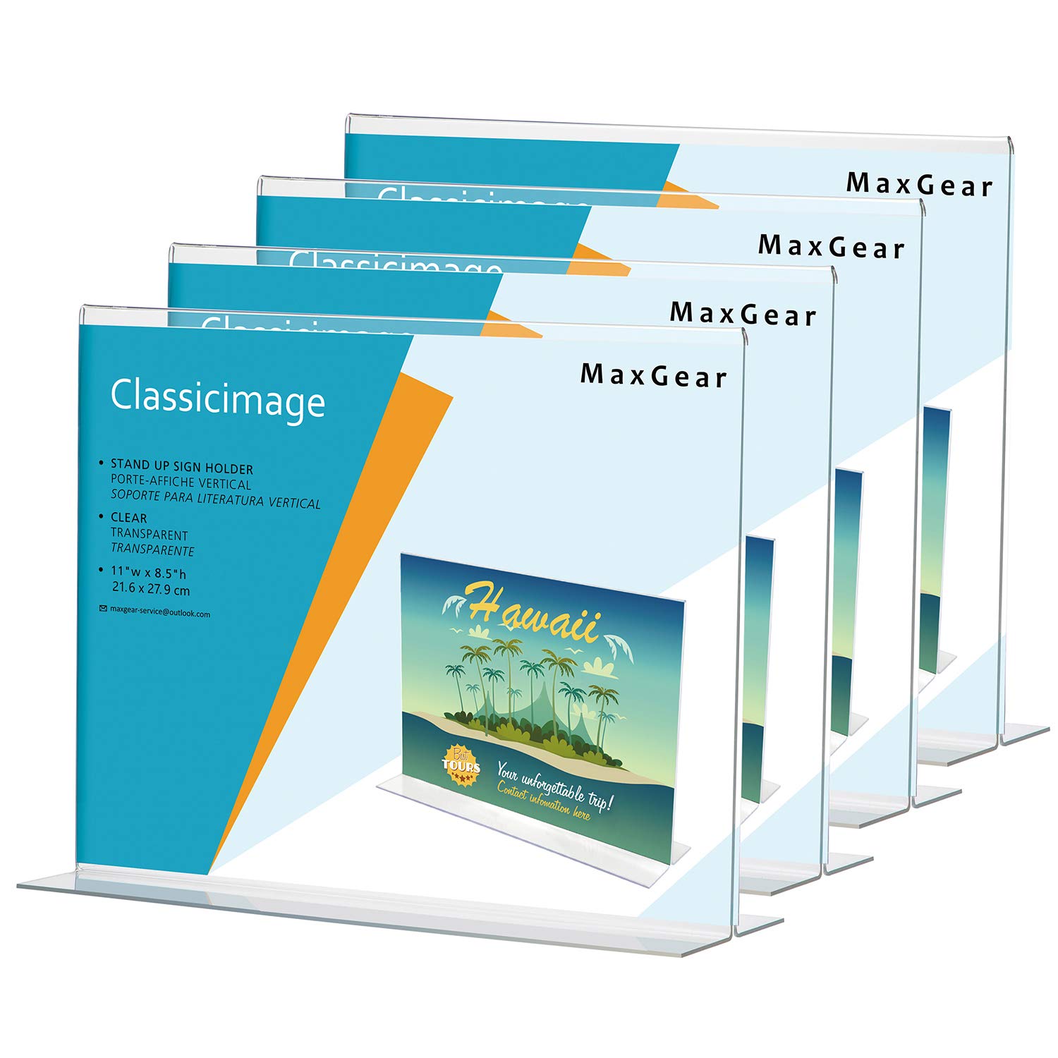 Buy MaxGear Acrylic Sign Holder 8.5 x 11 inches 4 Pack, Horizontal