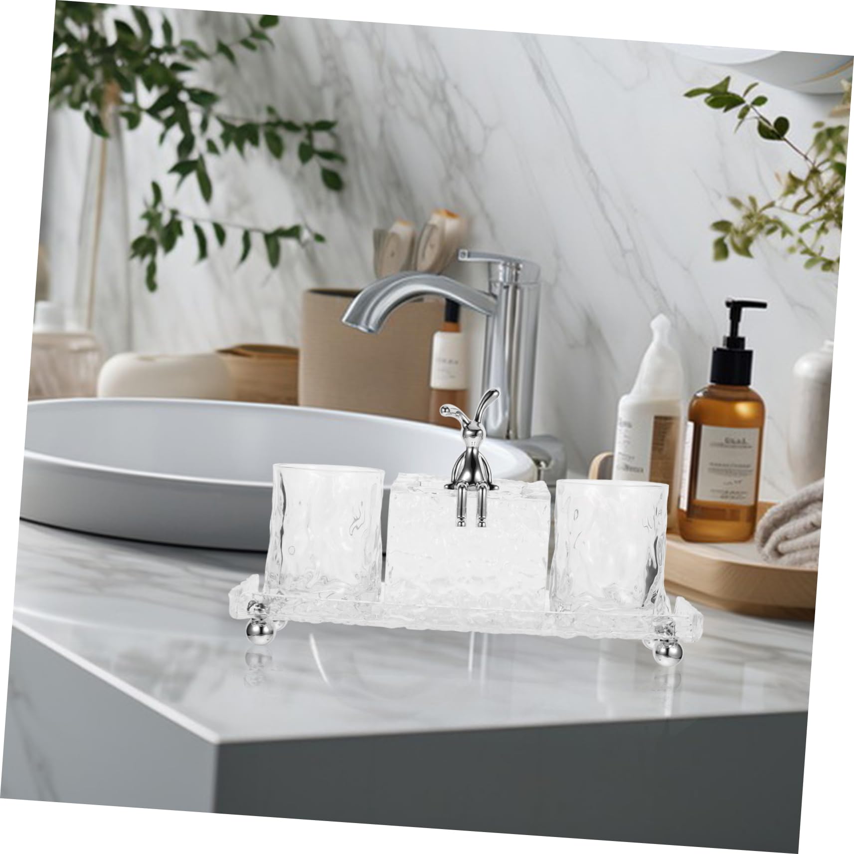 Alipis 1 Ensemble Porte-Brosse à Dents Hygiène Salle De Bains Bouche Présentoir De Salle De Bain Organisateur De Pinceaux De Maquillage Support De Dentifrice Brosse à Dents Acrylique