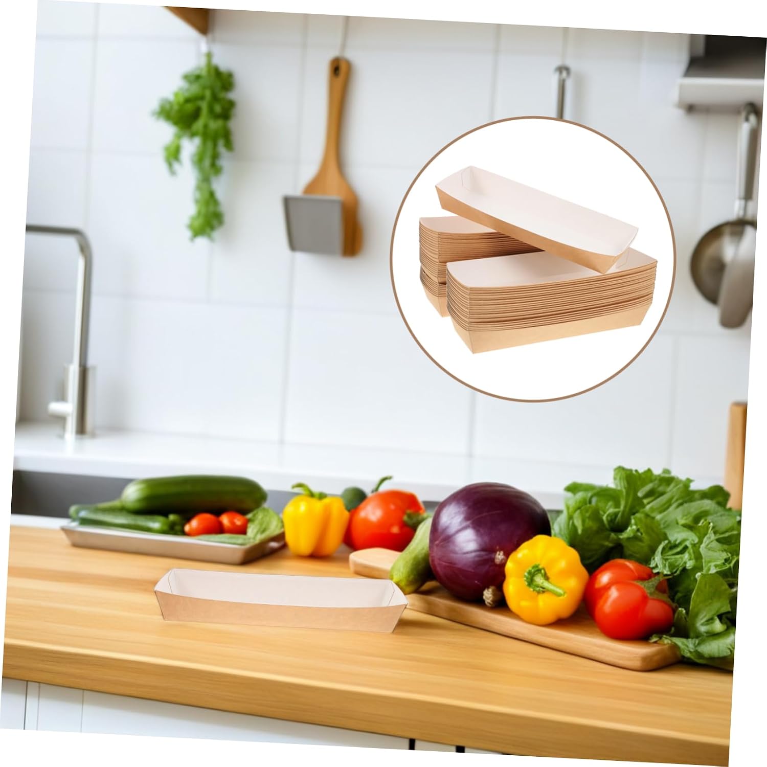 50pcs Portable Paper Snack Boxes Grease Water Resistant Food Containers for Takeout Picnics Bbqs Parties Convenient Tray for Fried Foods Hot Dogs