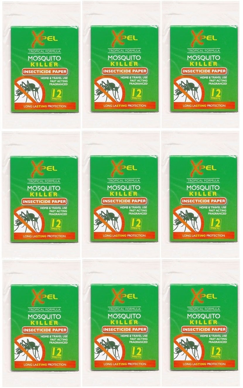 Xpel Mosquito Killer Insecticide Paper (9 Packs of 12 Sheets) : Amazon ...