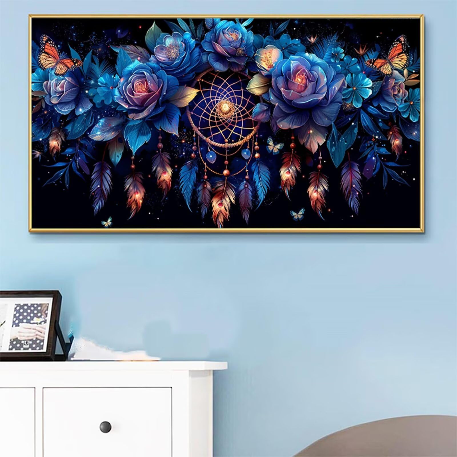 Pintar por Numeros Adultos Rosa Pintura por Numeros Adultos Atrapasueños DIY Paint by Numbers Adult con Pinceles, Pigmento Acrílico, Sin Marco, Cuadros para Pintar, Decoración Pared 90x180cm RB-355