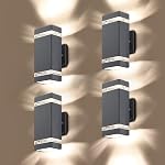 LMP 4 Pack LED Square Up and Down Lights Outdoor Wall Light,Body in Aluminum Waterproof Outdoor Wall Lamps,3000K 5W with Certificate ETL…