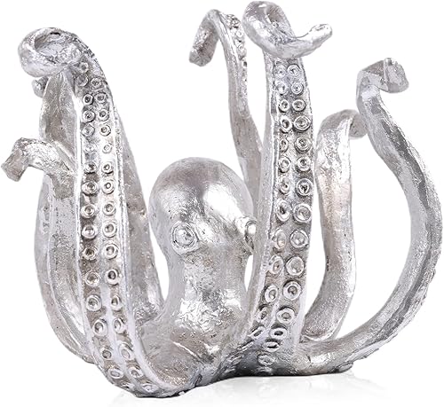 Miniatura 8 de DOVDOV Portavasos de pulpo, soporte de taza de café de pulpo de resina, estatua de pulpo, decoración moderna dorada del hogar, accesorios de bar