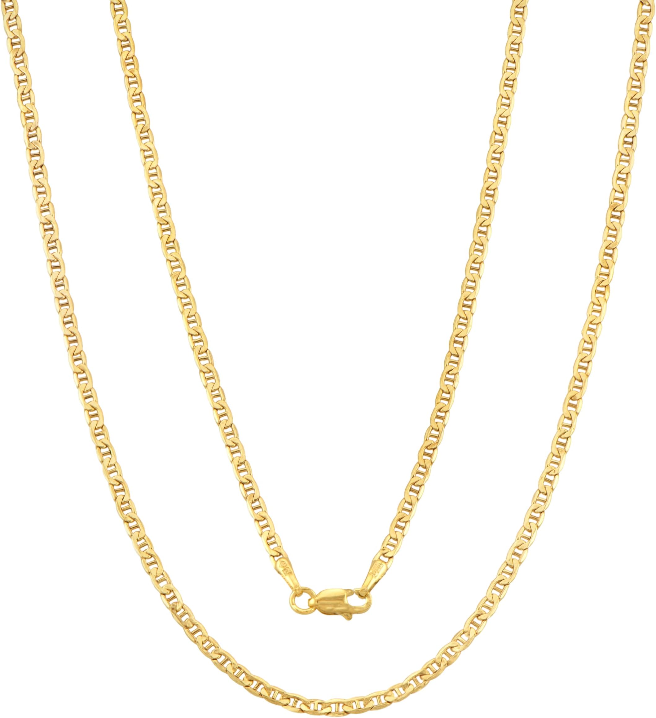 10K/14K Real Yellow Gold Mariner Chain Pendant Necklace