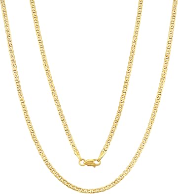 JEWELHEART 10K/14K Real Yellow Gold Mariner Chain Pendant Necklace