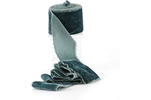 MAYREEL Dusty Blue Velvet Ribbon 2 Inch x 3 Yards - Antiqued Frayed Velvet Ribbon