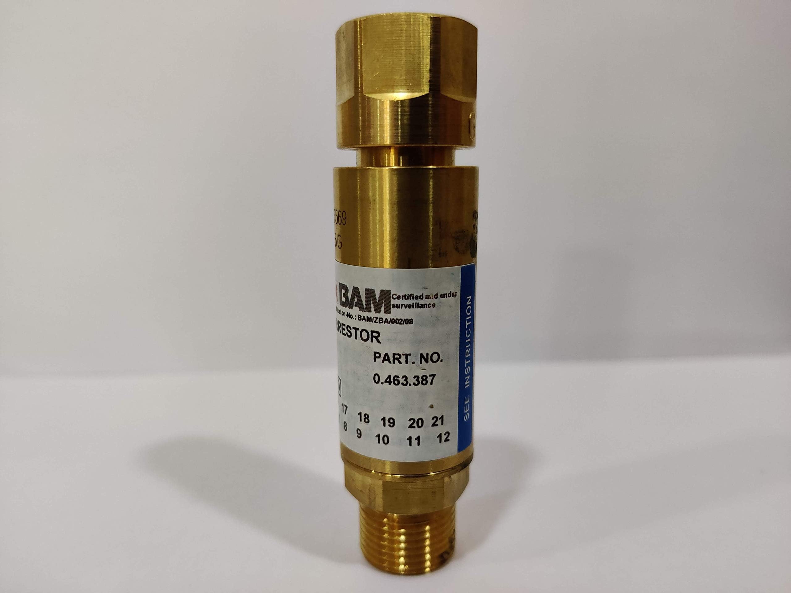 Messer Flashback Arrestor, DGN, Oxygen, Regulator Mount, Connection: G 3/8 Inch RH, MS0463387