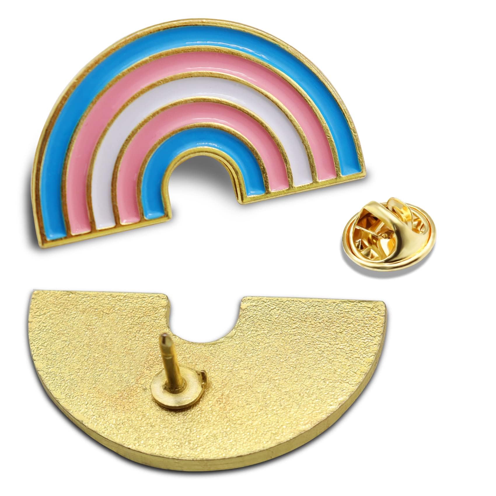 Pack of 6/12/50/100 Enamel Transgender Trans Pride Rainbow Lapel Pins Bulk-Supports LGBT Progress Gay Brooch Badge for Men Women Clothes Bags Hats