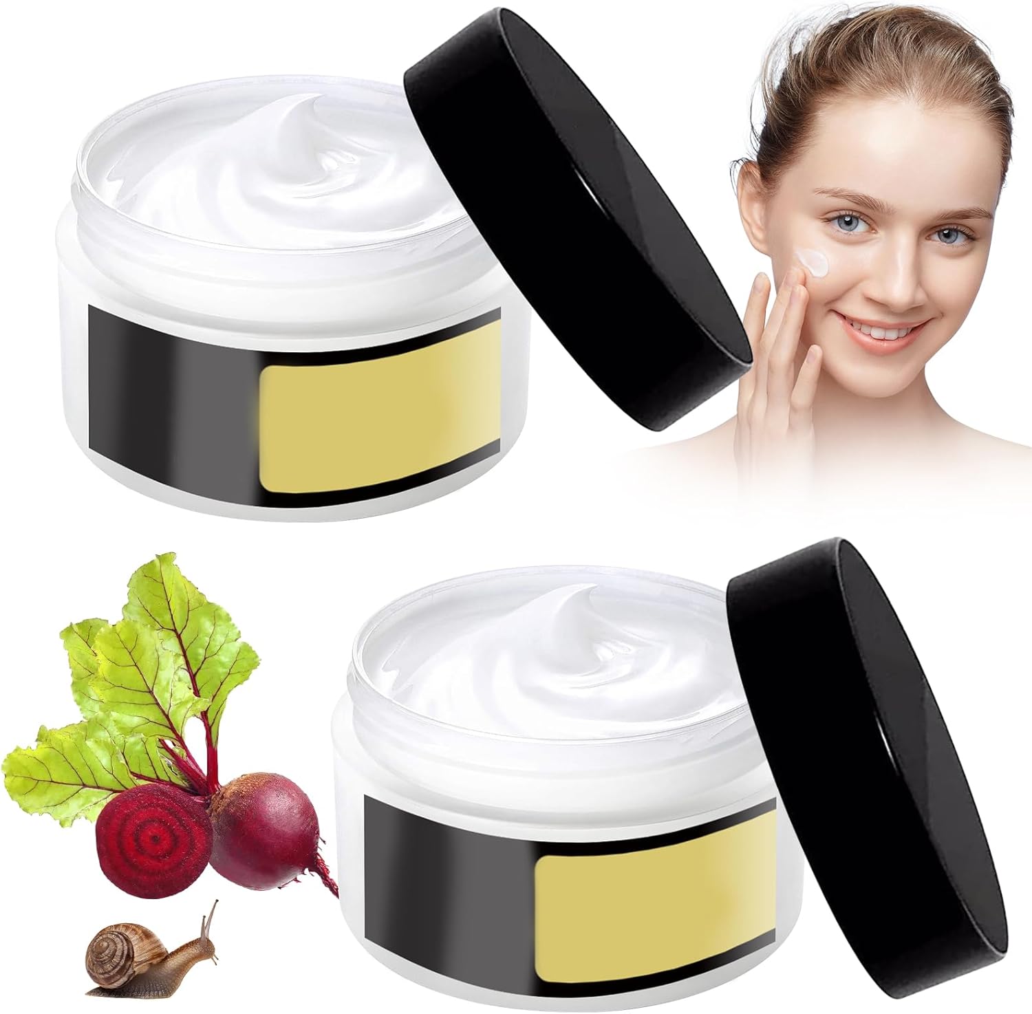 Slakkenslijm crème 2 stuks Snail Mucin Snail Cream slakkengel Snail 92 All In One Cream voor alle huidtypes mannen vrouwen