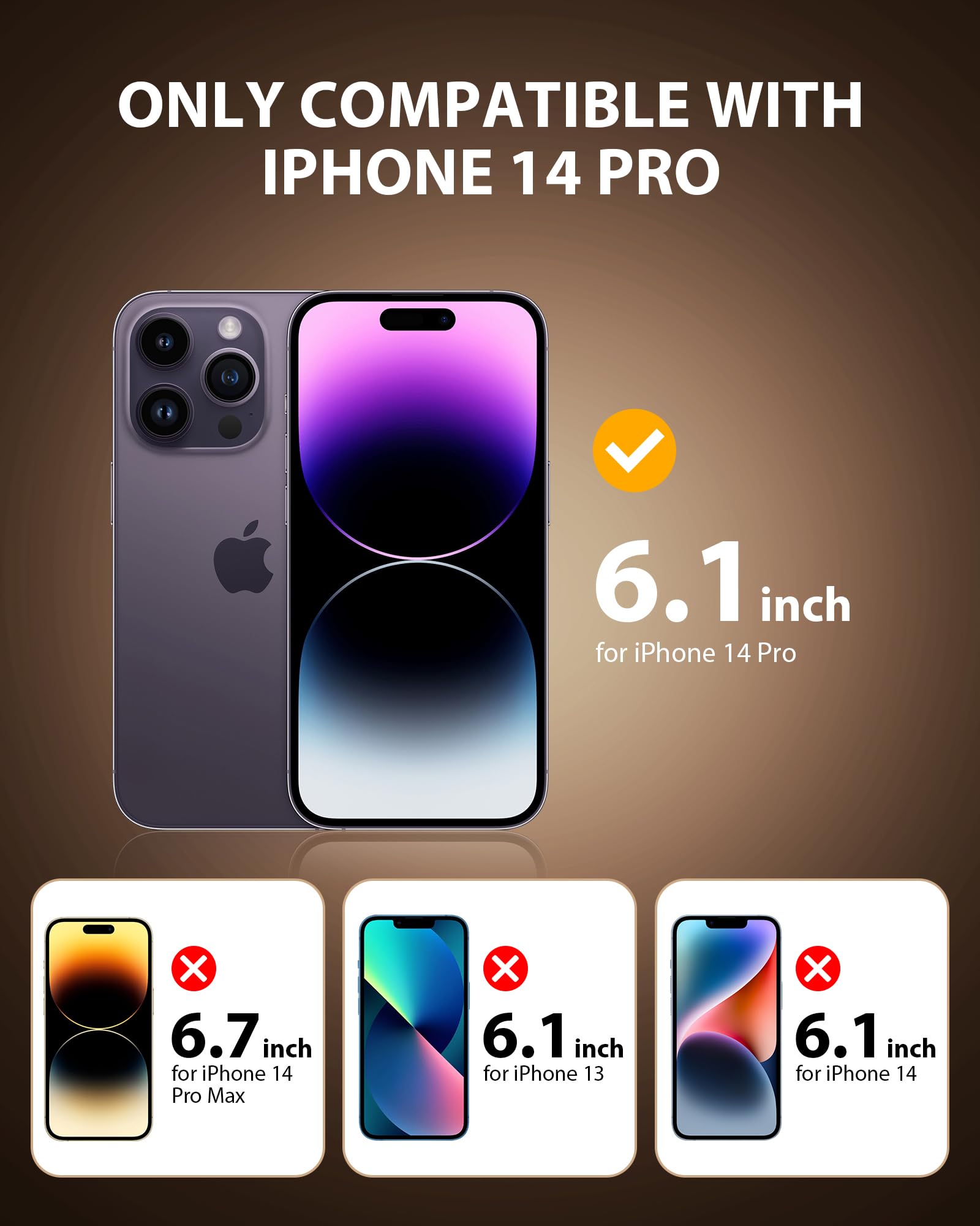 PDDKISS Kompatybilny z iPhone 14 Pro ochrona ekranu 16,1 cala, fioletowy gradient kolorowy antyszpiegowski anty-niebieskie światło HD ochraniacz ekranu szkło hartowane łatwa instalacja