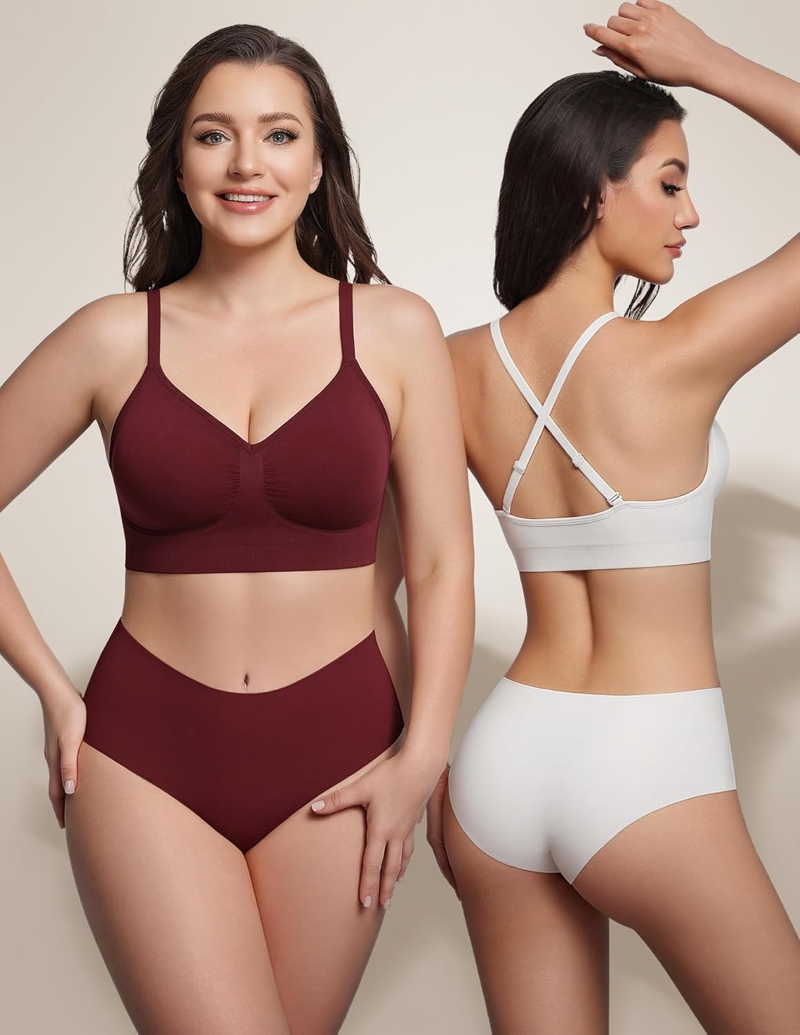 WANAYOU Bras for Women Bralettes for Women with Support Wireless Bra Comfortable No Underwire Push Up Padded Everyday Bra - Image 2