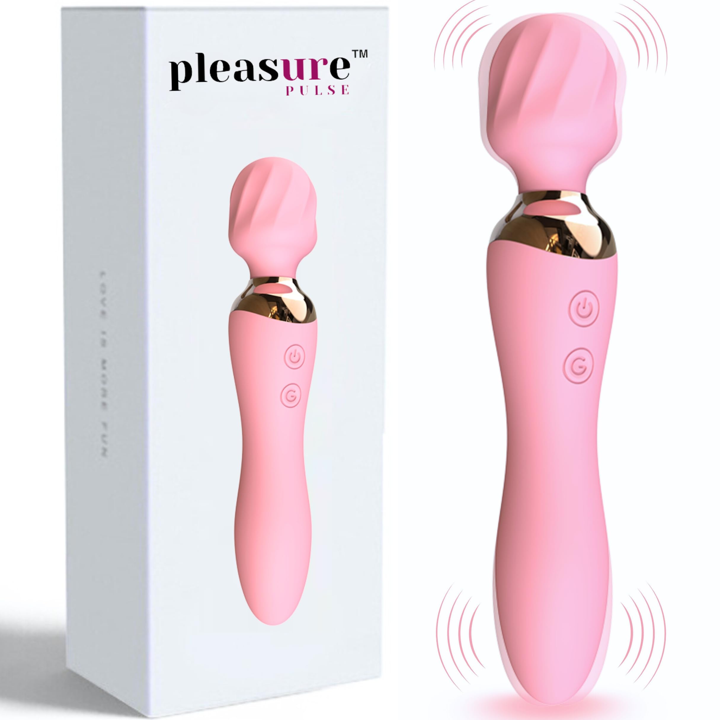 Clit G-Spot Nipple Vibrator - Sex Toy for Women, Men, Couples - Rechargeable Washable Portable G Spot and Clitoral Vibrator Wand Adult Sex Toys - Sakura Pink