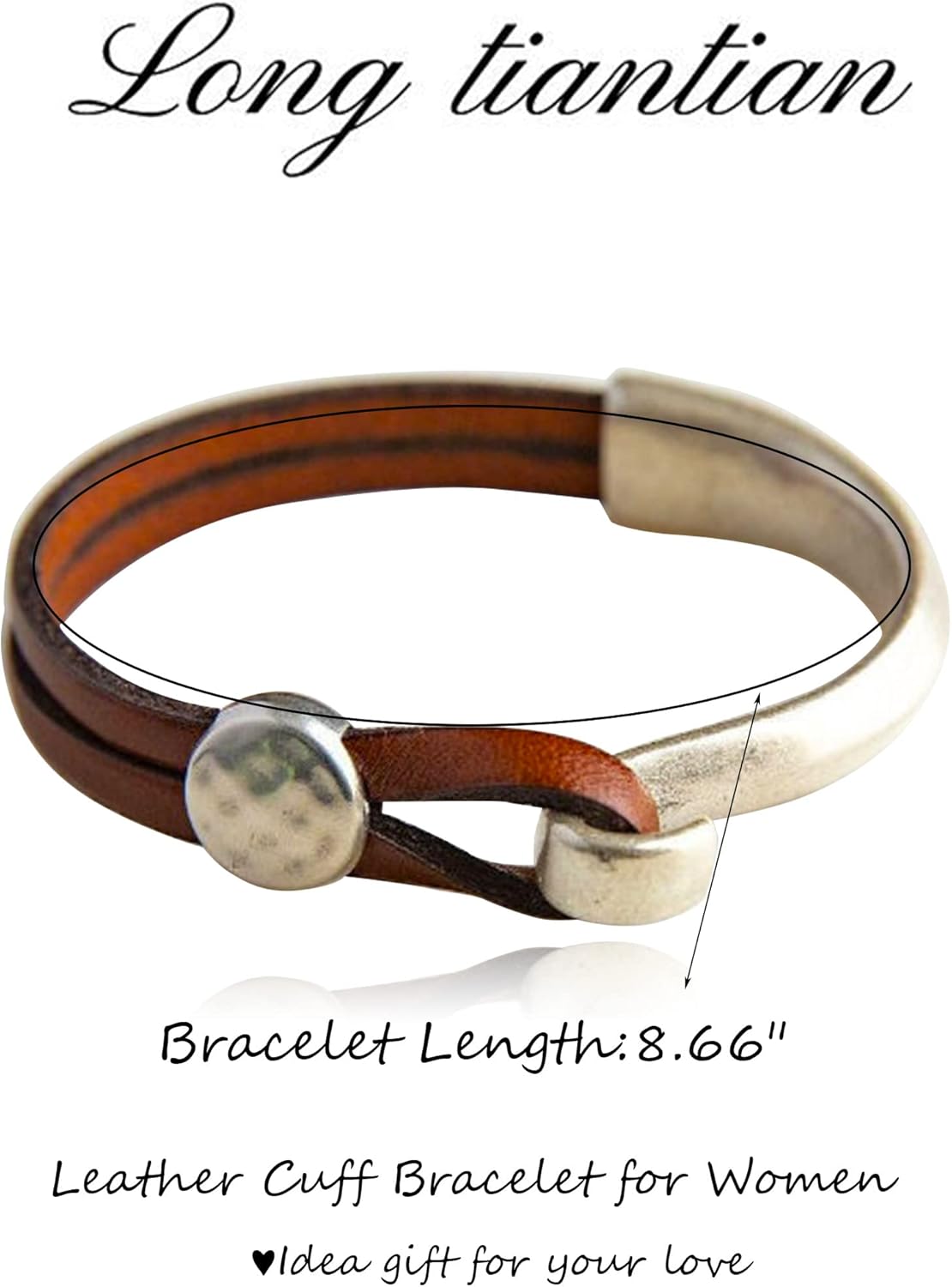 Leather Cuff Bracelet for Women Black Leather Wrap Bracelet Studded Boho Cuff Bracelets Handmade Splicing Bangle Bracelet Double Strand Leather Bracelet for Men(brown): Clothing, Shoes & Jewelry