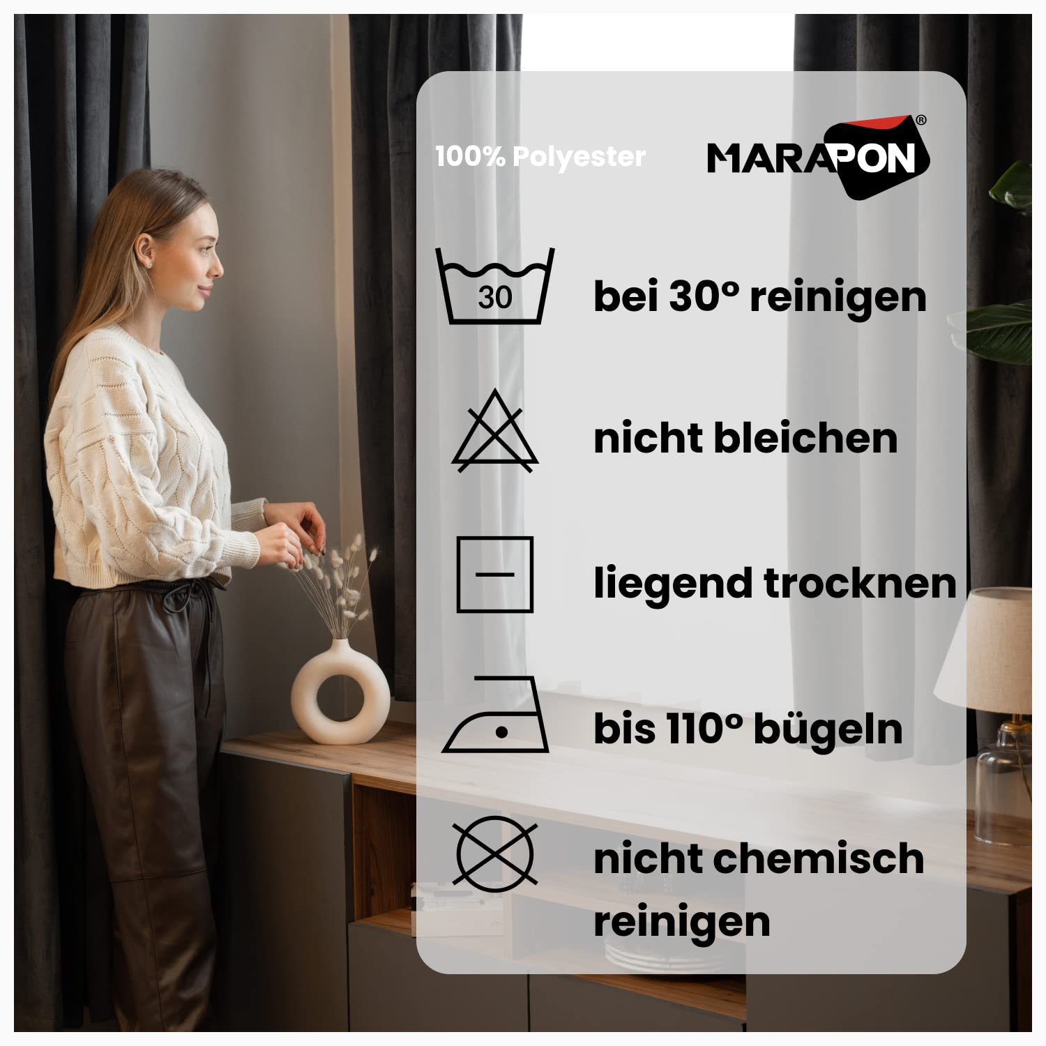 MARAPON® Gardinen aus Samt in Grau [2 Stück] | mit Multifunktionsband | Vorhänge Blickdicht | Verdunkelungsvorhänge für Hitzeschutz | Gardine Wohnzimmer | Schiebegardinen isolierend
