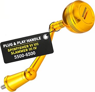 Power Handle for Penn Spinfisher VI VII Slammer III IV (Not for Spinfisher Long Cast/V/SS) (Gold, Slammer/Spinfisher 5500-6500 Thread)