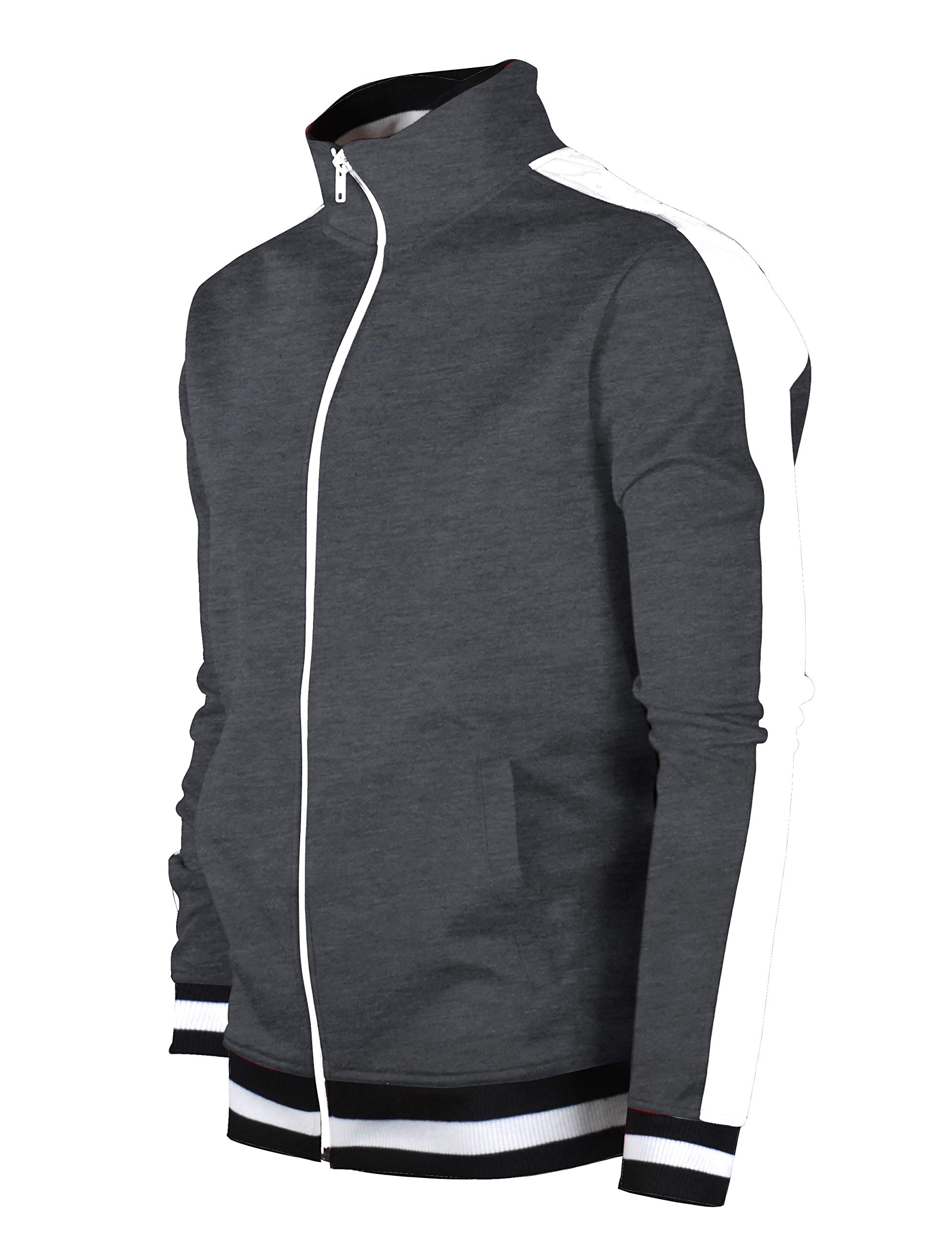 SCREENSHOT-TRACK JACKET Mens Urban Hip Hop Premium Track Jacket - Slim Fit Side Taping Sportswear Urbanwear Streetwear Top
