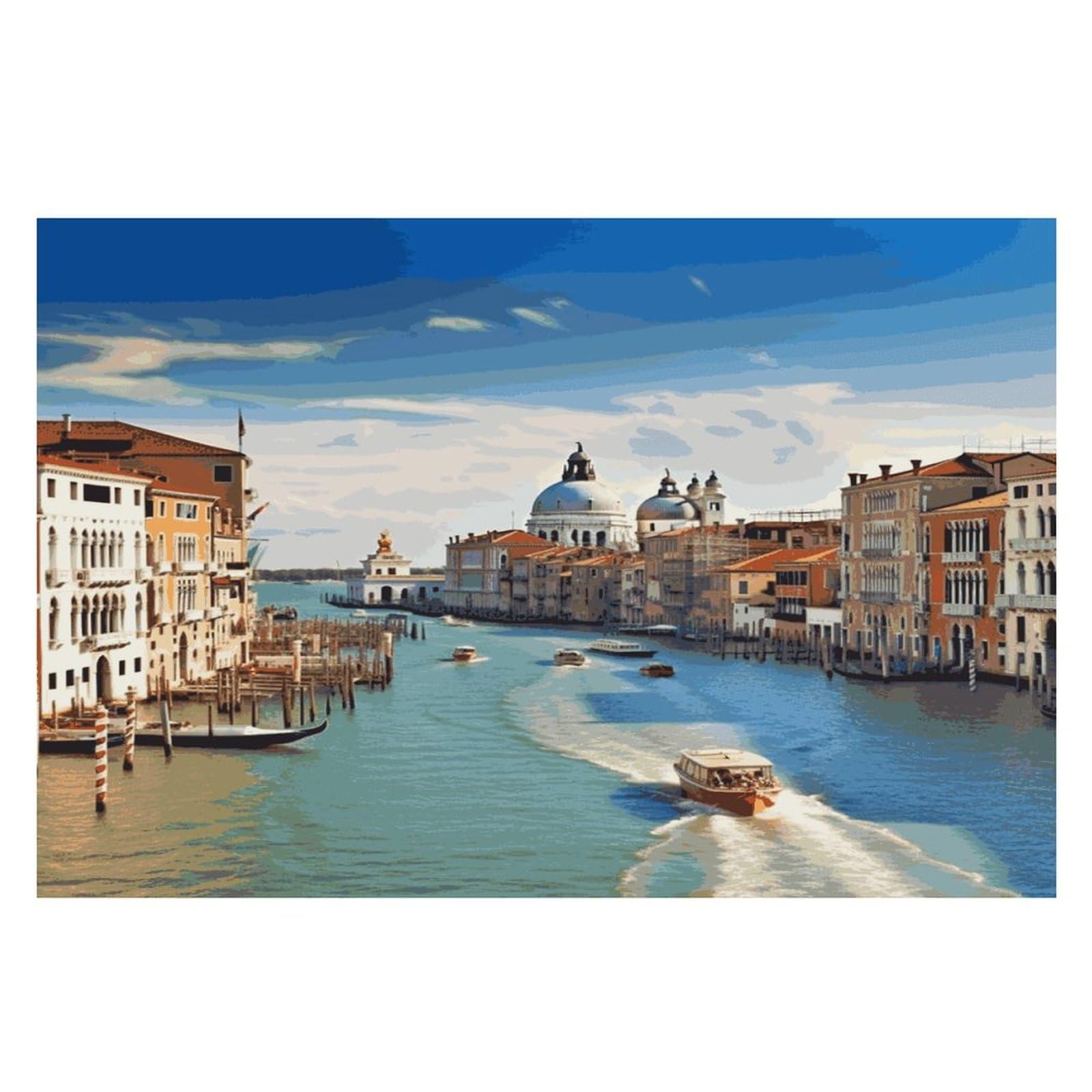 Grand Canal in Italy Placemats Heat-Resistant Washable Place Mats Anti Slip Dining Table Place Mats Wipeable Dining Table Mats Kitchen Decoration Placemats 17.7’’×11.8’’